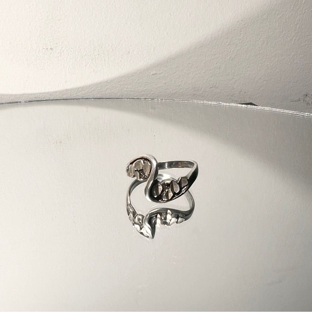 Sterling silver sculptural abstract design ring